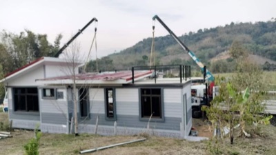 ขนส่งบ้านน็อคดาวน์ถึงหน้างาน
